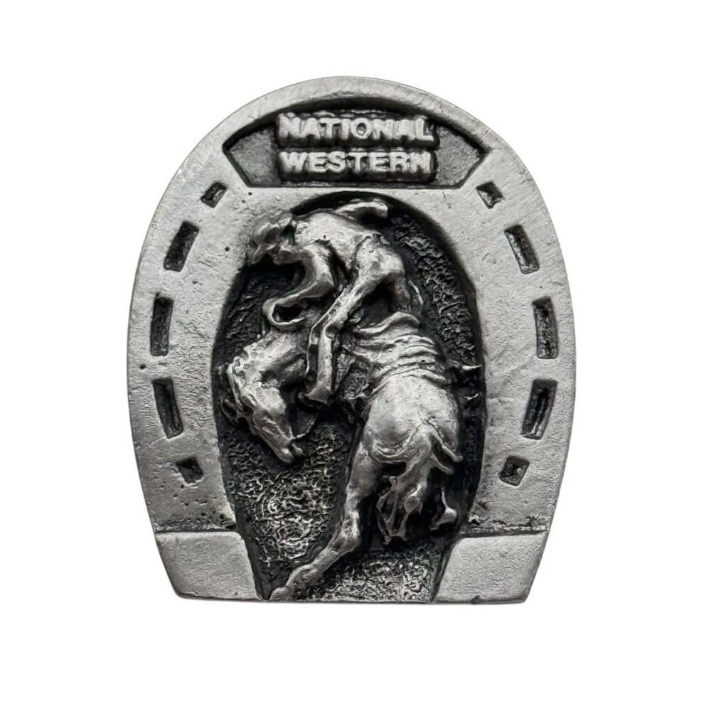 National Western Adezy Rodeo Horseshoe Lapel Pin 201/400 Copyright 1990 Metal